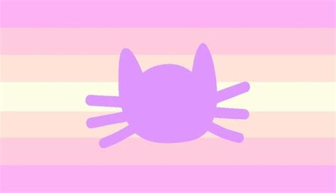 A Pink And Yellow Striped Background With An Image Of A Cats Head In