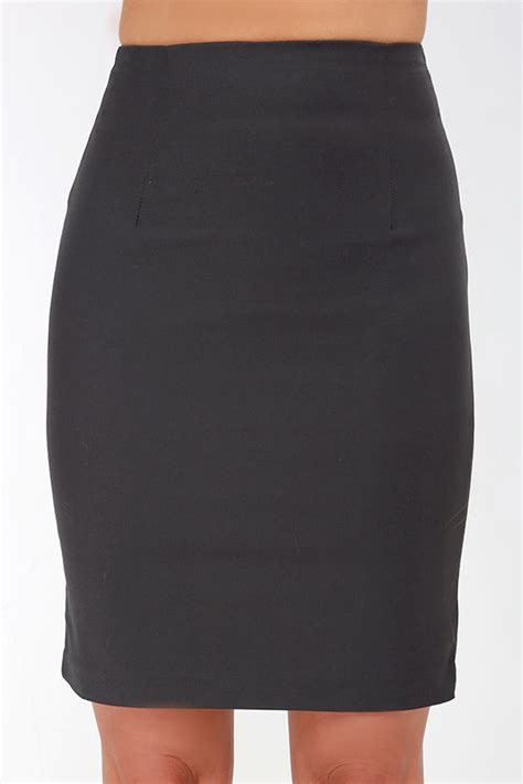 Chic Charcoal Grey Skirt High Waisted Skirt Midi Skirt Pencil