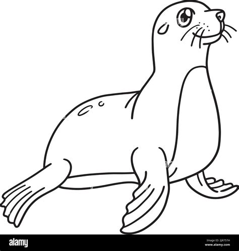 Seal Isolated Coloring Page For Kids Stock Vector Image And Art Alamy