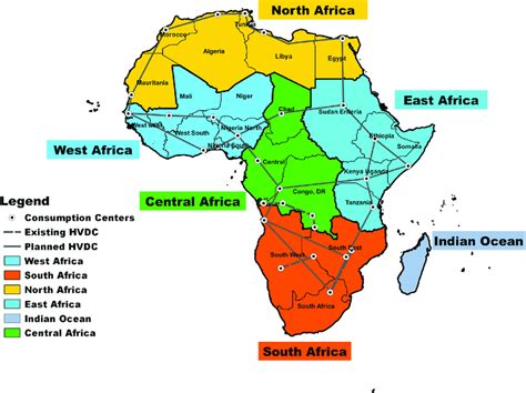 Overview Of Africa Structured In 6 Macro Regions And 24 Regions