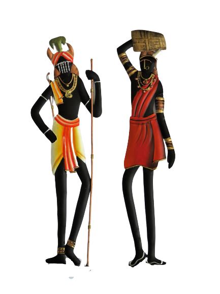Indichues Wrought Iron Metal Tribal Couple Wall Art For Home Decor