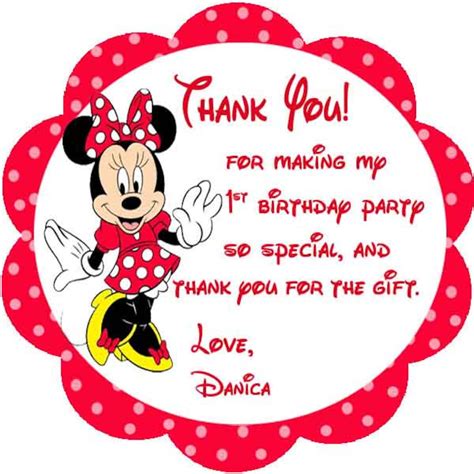 Minnie Mouse Favor Tags Thank You Tags Bag Tags Sticker Etsy