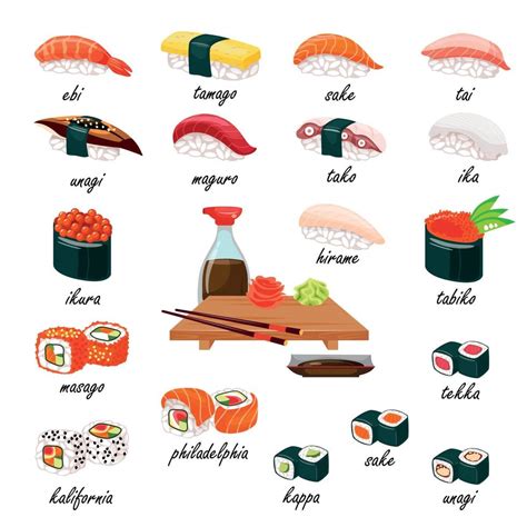 Asianfood Big Set With Different Types Of Sushi Rolls Nigiri Gukans