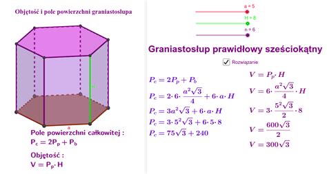 Obj To I Pole Powierzchni Graniastos Upa Prawid Owego Geogebra