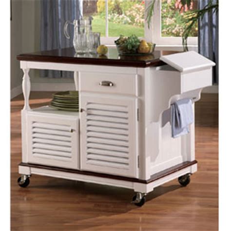 Kitchen island mounted on wheels for easy movement. Work Island On Wheels: solid wood kitchen cart in white ...