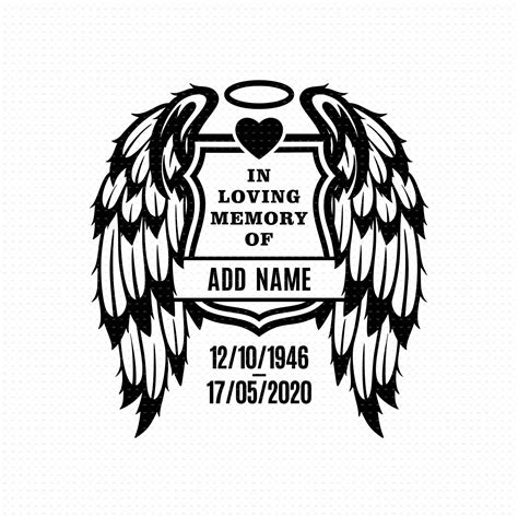 In Loving Memory Svg Png Eps Pdf Files In Memory Angel Wings Svg