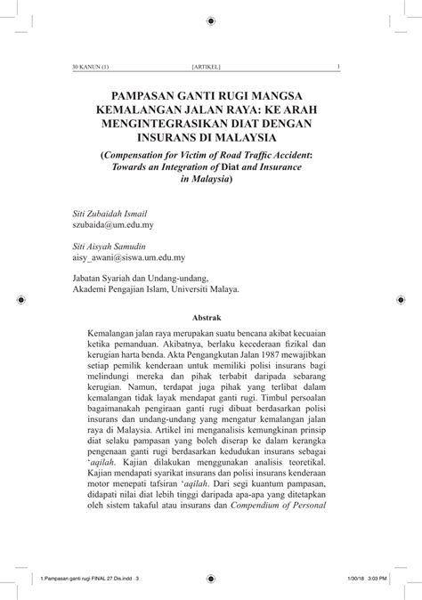 Surat keterangan ganti rugi ini di buat di atas materai rp. (PDF) PAMPASAN GANTI RUGI MANGSA KEMALANGAN JALAN RAYA: KE ...