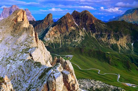 Great Mountain Roads Driving Along The Grande Strada Delle Dolomiti