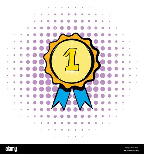 First Place Rosette Icon Comics Style Stock Vector Image And Art Alamy