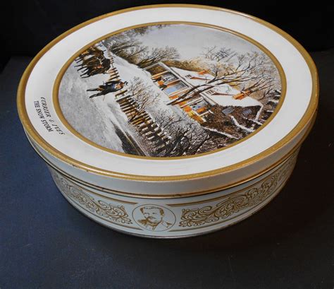 Beautiful Vintage Currier And Ives The Snow Storm Tin Etsy