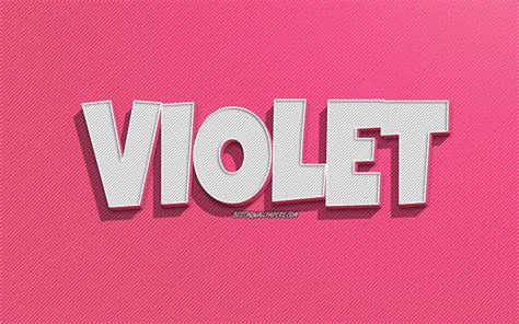 Download Wallpapers Violet Pink Lines Background Wallpapers With Names Violet Name Female