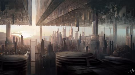 Wallpaper Futuristic Sunset City Science Fiction 3840x2160