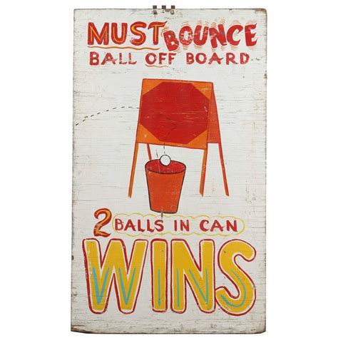 Vintage Carnival Midway Bounce Game Sign From A Unique Collection Of Antique Carnival