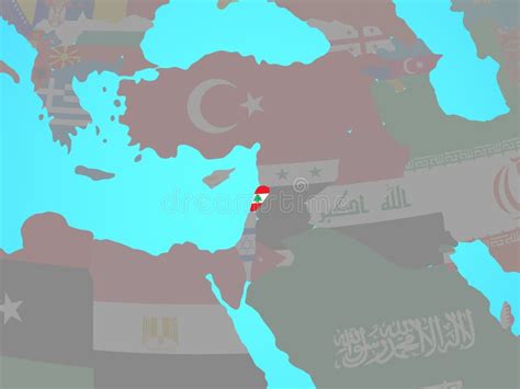 Lebanon With Flag On Map Stock Illustration Illustration Of Flag