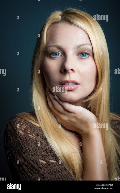 Female Blue Eyes Eye Contact Blond Hi Res Stock Photography And Images