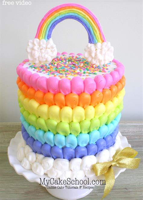 Puffed Rainbow Cake Free Cake Decorating Video My Cake School