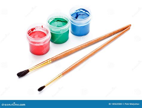 Paint Cans And Brushes Stock Photo Image Of Brush Bristle 18563580