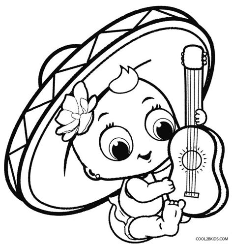 From the interior of the brim, draw a long, curved line, upwards. Dibujos de Cinco de mayo para colorear - Páginas para ...