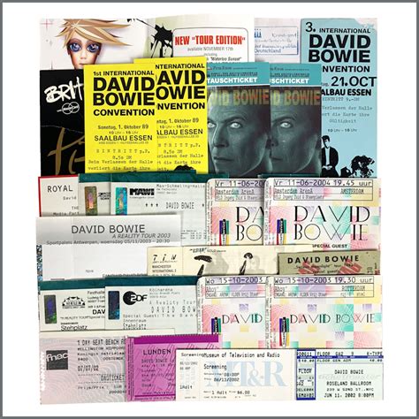 B36538 David Bowie 1983 2004 Concert Ticket Collection Tracks