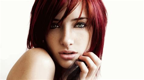 Wallpaper Face Redhead Model Long Hair Black Hair Mouth Susan
