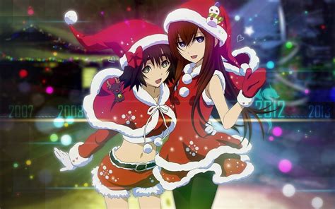 2 Girls Christmas Anime Wallpaper Hd Windows Apple