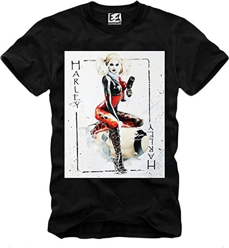 E1syndicate T Shirt Harley Quinn Joker Card Naughty Pin Up Suicide Squad S Xl Black Amazonca