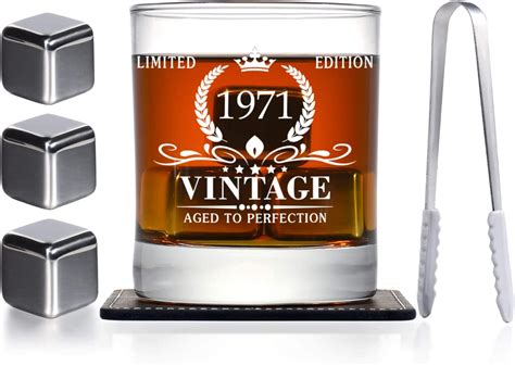 50th Birthday Ts For Men Vintage 1971 Whiskey Glass