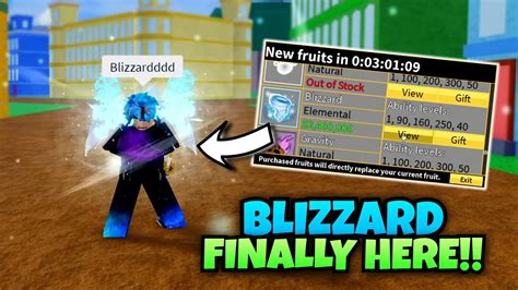 Blizzard Fruit Finally On Stock Blox Fruits Youtube