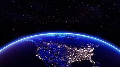 Earth North America In The Night View From Space 4k Wallpaper For