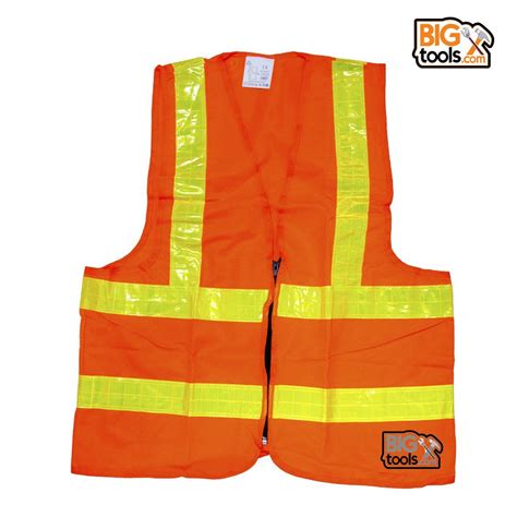 Bigtool Ve02 Reflective Safety Vest Neon Orange With Zip