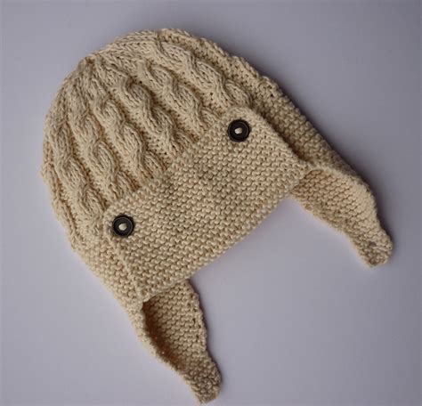 Dayton Cabled Baby Aviator Hat Pattern By Julie Taylor Baby