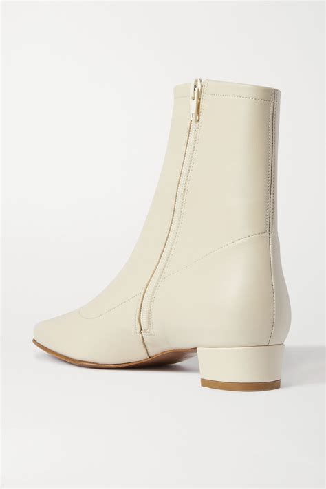 Off White Este Leather Ankle Boots By Far Net A Porter