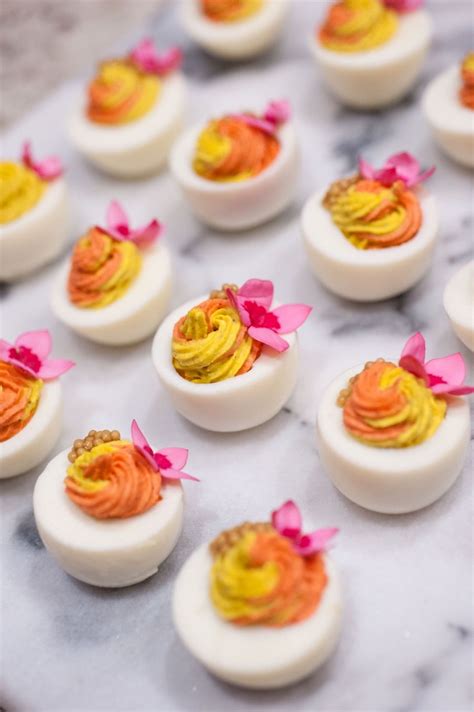 Tropical Deviled Eggs Fancy Party Food Tropical Party Foods