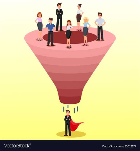 Recruitment Funnel Candidate Selection Clipart Vector Image