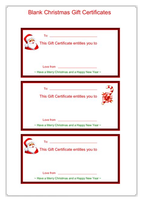 Edit Holiday Certificate Free Free Christmas T Certificate