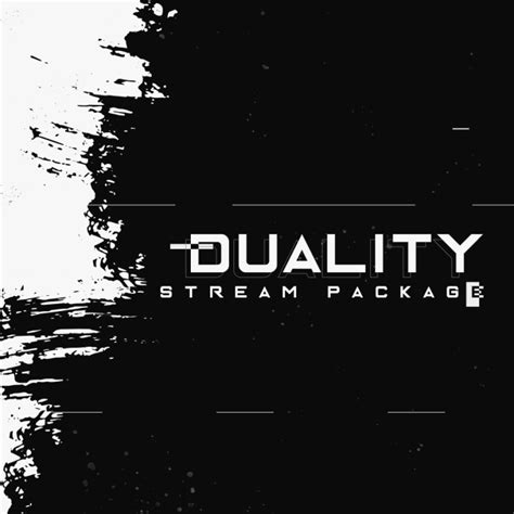 Duality Black And White Twitch Overlay Animated Package Hexeum