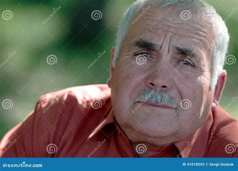 Portrait Of A Wistful Sad Senior Man Stock Image Image Of Seniors