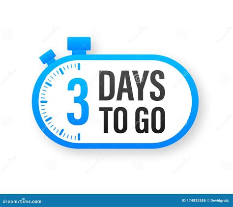 3 days to go countdown timer clock icon time icon count time sale vector stock illustration