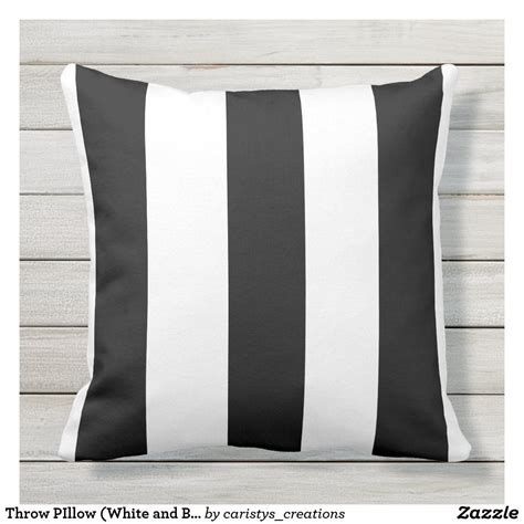 Striped Black And White Indoor Outdoor Pillow Outdoor