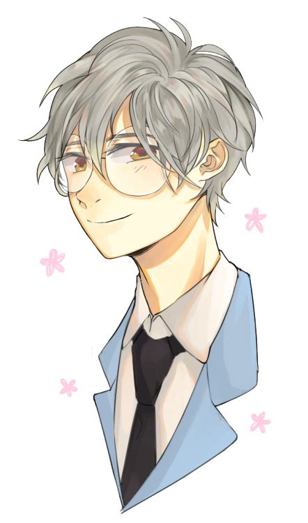 Anime Boy With Glasses Black And White