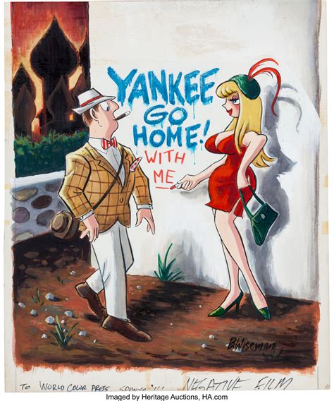 Bernard Wiseman Yankee Go Home Cartoon Illustration Original Art