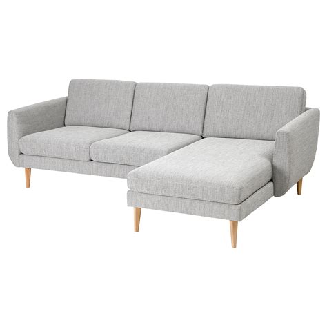 Smedstorp 3 Seat Sofa With Chaise Longue Viarpbeigebrown Oak Ikea