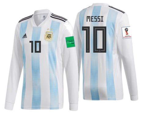Adidas Lionel Messi Argentina Long Sleeve Home Jersey World Cup 2018 F