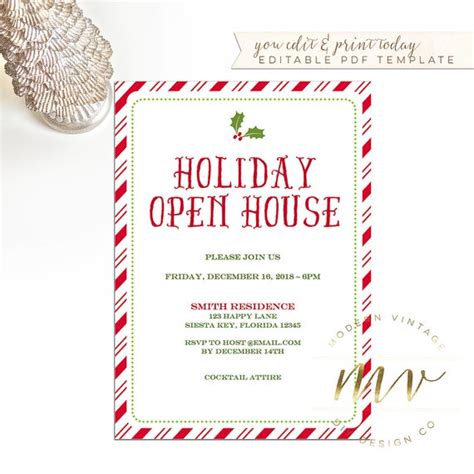 Singular open invitation plural open invitations 1) an invitation to do something at any time 2) something that seems to give people a reason or excuse for doing something wrong or illegal… … english dictionary. Holiday Open House Invitation template Christmas Invite 5x7