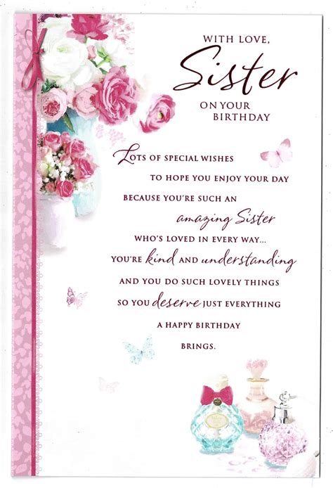 Sister Birthday Card With Love Sister On Your Birthday With Love Ts And Cards