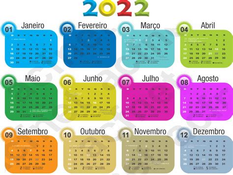 Calendário 2022 Para Imprimir → Datas E Feriados Em Modelo Pdf