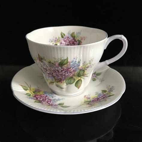 Royal Albert Tea Cup And Saucer England Fine Bone China Dainty Purple