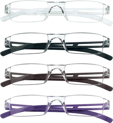 4 pairs reading glasses blue light blocking glasses computer reading glasses for women and men