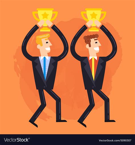 Businessmen Who Win The Cups Royalty Free Vector Image