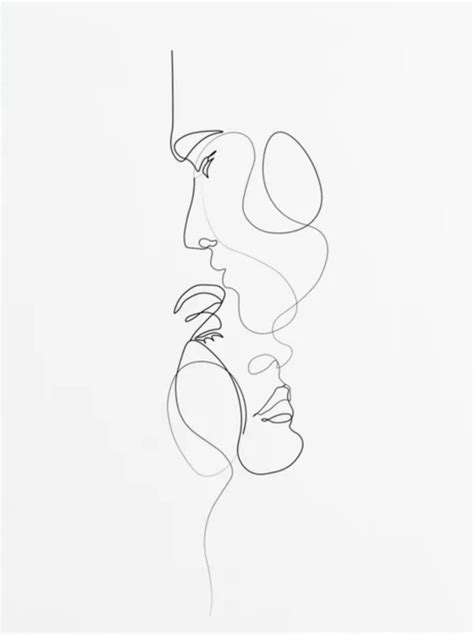 Abstract lady line drawing picture home decor nordic canvas painting wall art figure body #abstract #face #painting #abstractfacepainting material: A simple line drawing available as a poster from ...